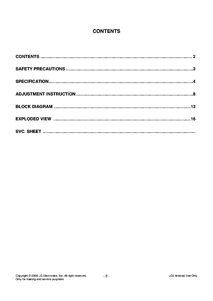 LG 50PQ1000[-ZA] CHASSIS PD92A service manual (2nd page)
